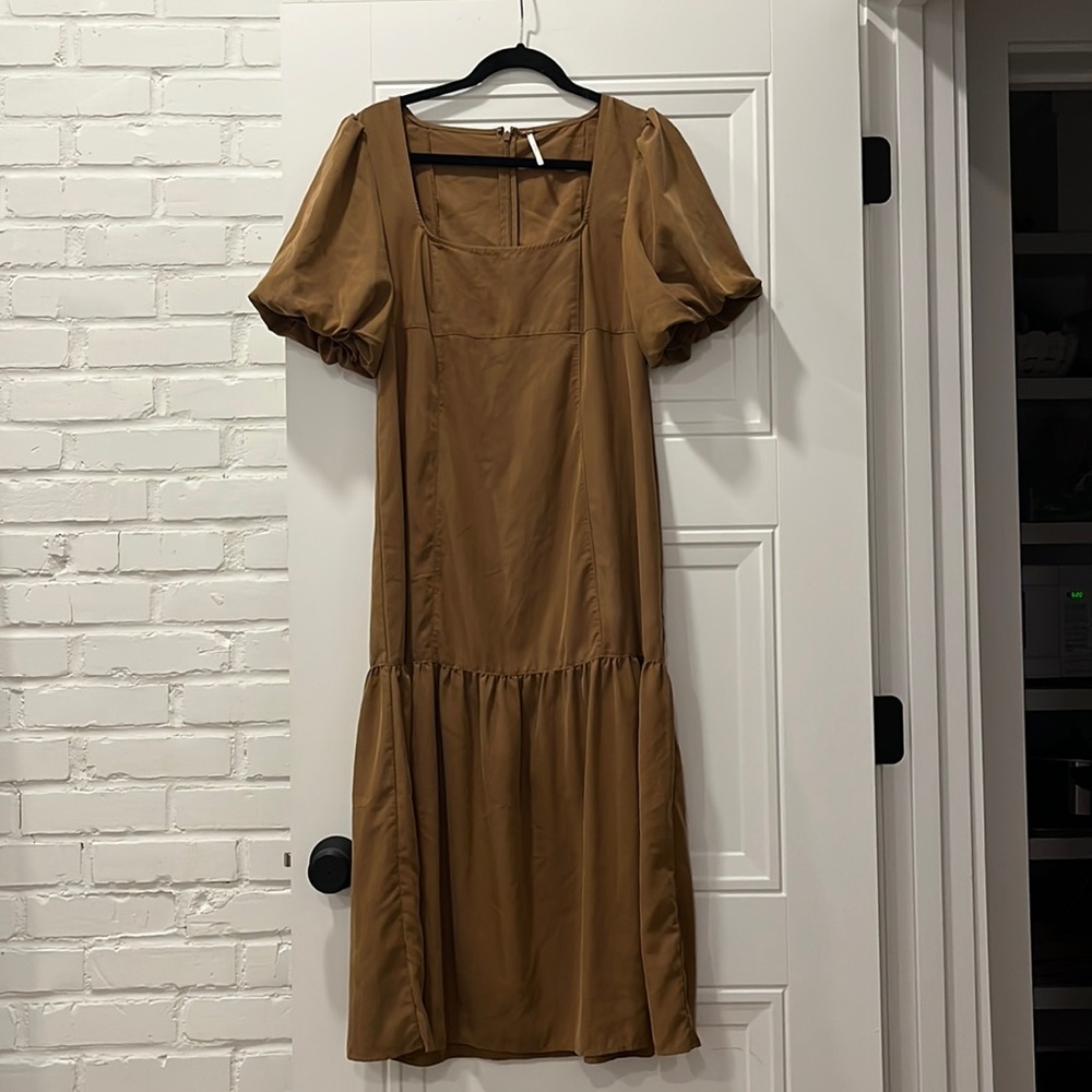 Free People Puff Sleeve Midi Dress
